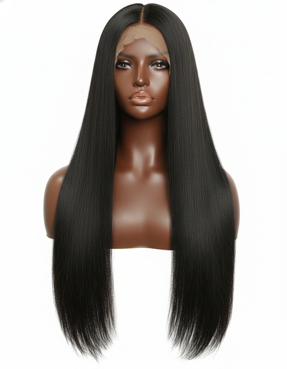 Silky Straight 13x6 HD Lace Glueless Wig-Natural Color Brown