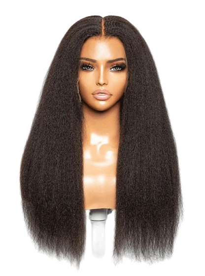 Kinky Straight 13x6 HD Lace Frontal Wig – Natural Blowout Texture