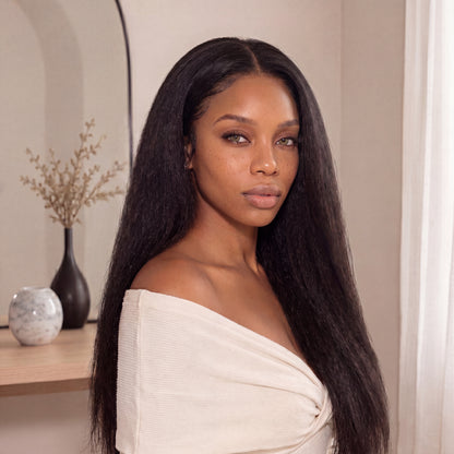 The Kinky Straight — 13x6 HD Lace Frontal Wig in Natural Blowout Texture